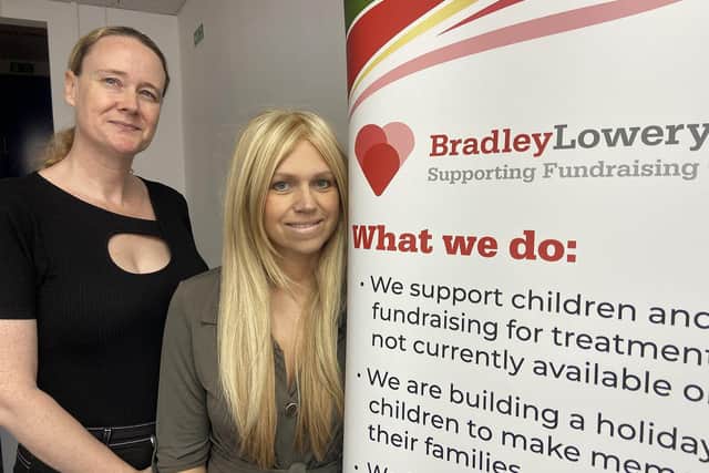 Lynn Murphy (left) with Jade Nichols at the Bradley Lowery Foundation office in Blackhall.