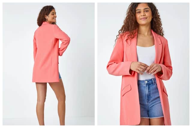 If you are keen on a slightly longer length blazer then I would suggest this Coral Longline Blazer Jacket, £50, also available at Roman Originals. 
