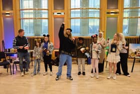 Sam Ryder pictured at AIR Studios in Hampstead, London, during musical rehearsals