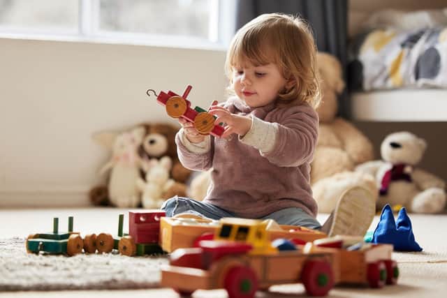 Parents say that things like shape sorters and car garages do not hold their childrens' lasting interest.