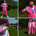 Hartlepool fans don their best pink outfits to head to Boston United.