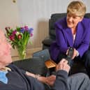Clare Balding meets BT customer, John Garrard, age 77, to discuss the digital landline switch.