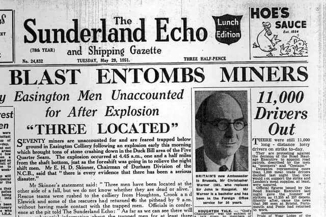 How the Sunderland Echo reported the explosion in May 1951.