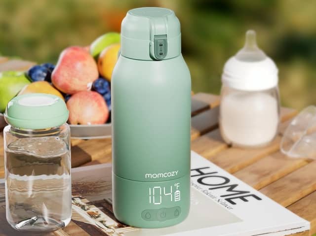 The Momcozy Portable Bottle Warmer is designed to make warming baby feeds easier while travelling