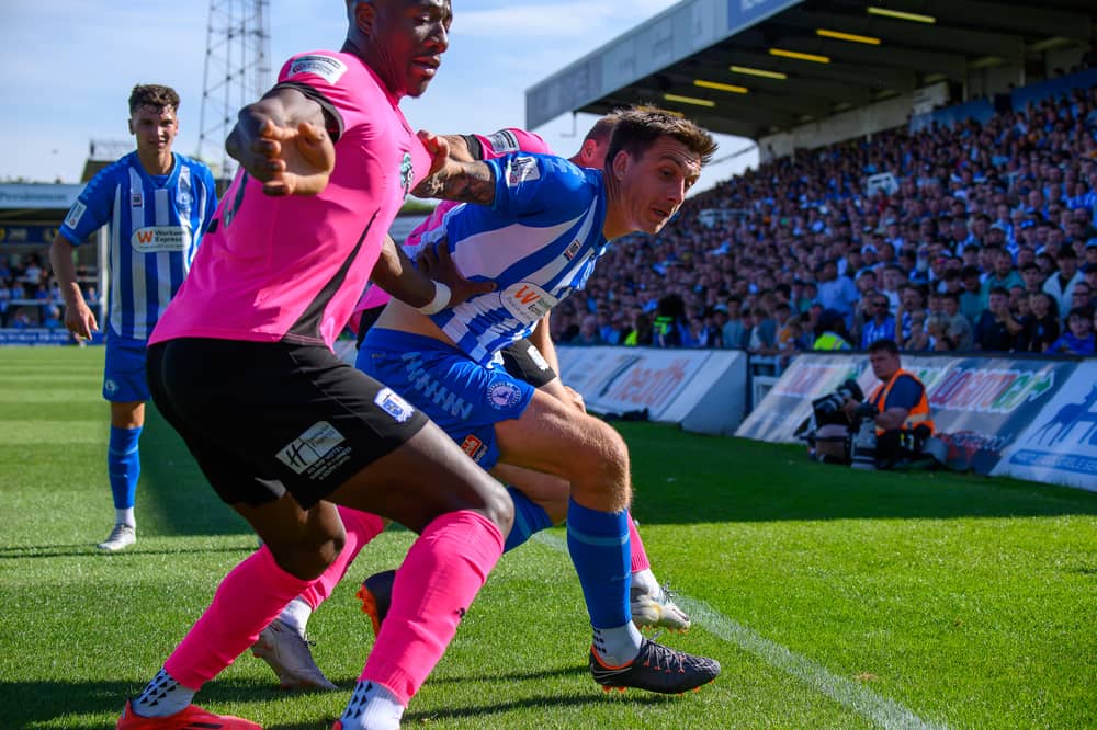 Hartlepool United striker Jordan Hugill. 