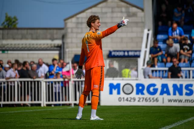 Hartlepool United goalkeeper Max Merrick (photo Chris Fyratt)