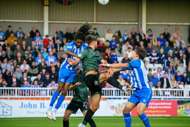 Hartlepool United in action against National League rivals Eastleigh (photo Chris Fryatt)