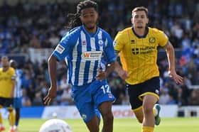 Neo Eccleston in action for Hartlepool United.