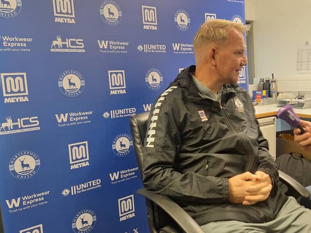 New Hartlepool United head coach Pete Wild.
