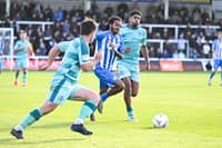 Neo Eccleston in action during Hartlepool United's FA Cup fourth qualifying round tie against Marine (photo Chris Fryatt)