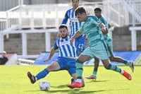 Action from Hartlepool United's FA Cup fourth qualifying round tie with Marine (photo Chris Fryatt)