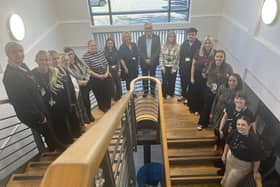 Andy Brown OBE (centre) is pictured with Ad Astra Academy Trust’s new starters.