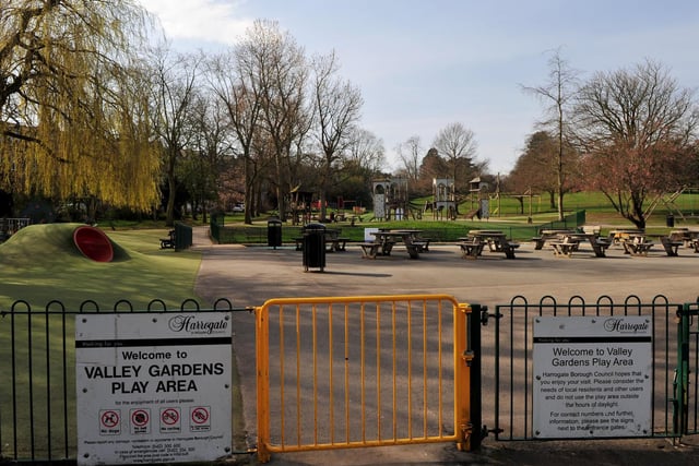 The playground at Valley Gardens has been empty this week as tougher social-distancing rules came into force.