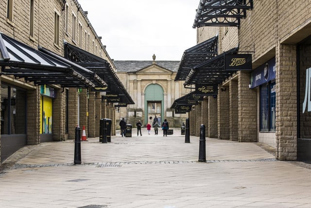 Woolshops Shopping Centre in Halifax looking very quiet last week. The Piece Hall is now completely closed with residents urged to stay in their homes to help prevent the spread.