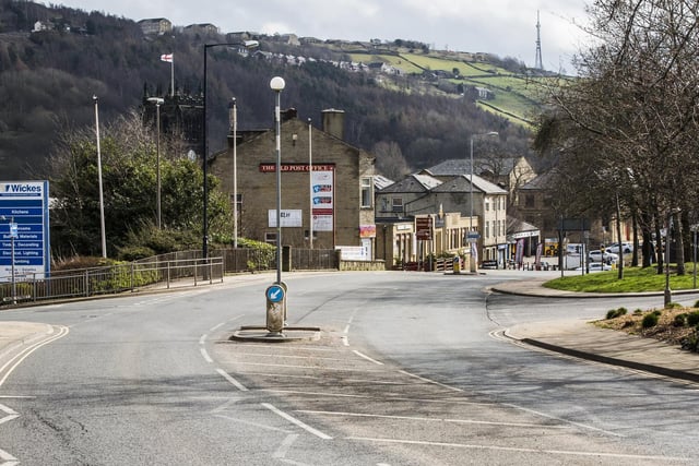 Despite being close to Sainsbury's Halifax, Winding Road isn't seeing the usual hustle and bustle.