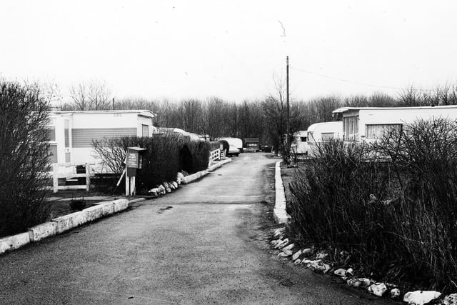 View of Garforth Cliff caravan park, a site for static and mobile caravans.