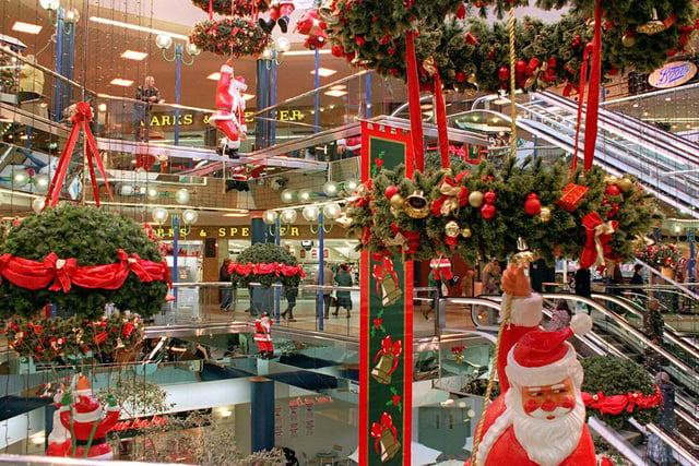 Magical Christmas decorations adorn the Ridings Shopping centre in 1997.