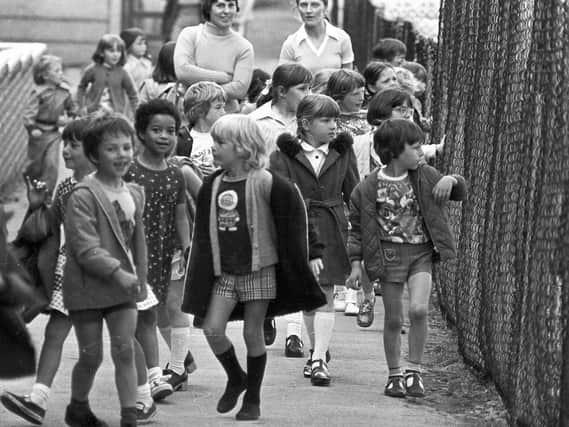 Wigan pupils on a day out in 1976