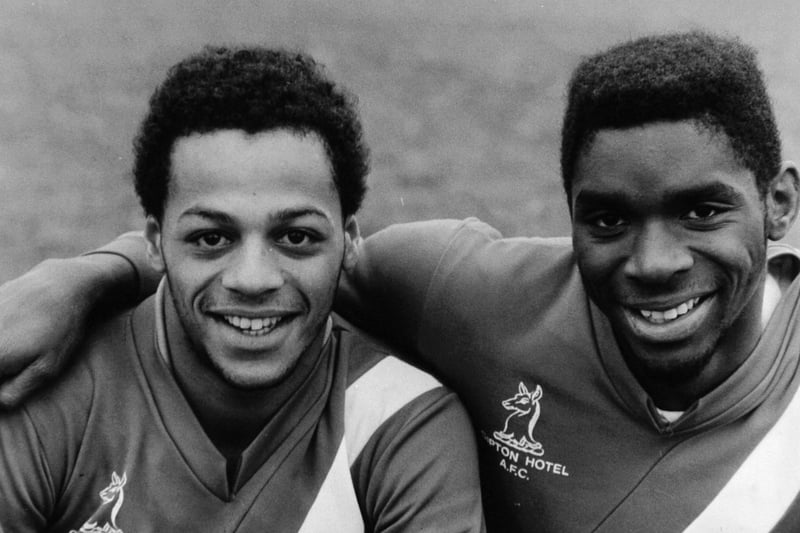 Steve Harding (left) and Paul Ottey of Gipton Hotel AFC pictured in December 1987.