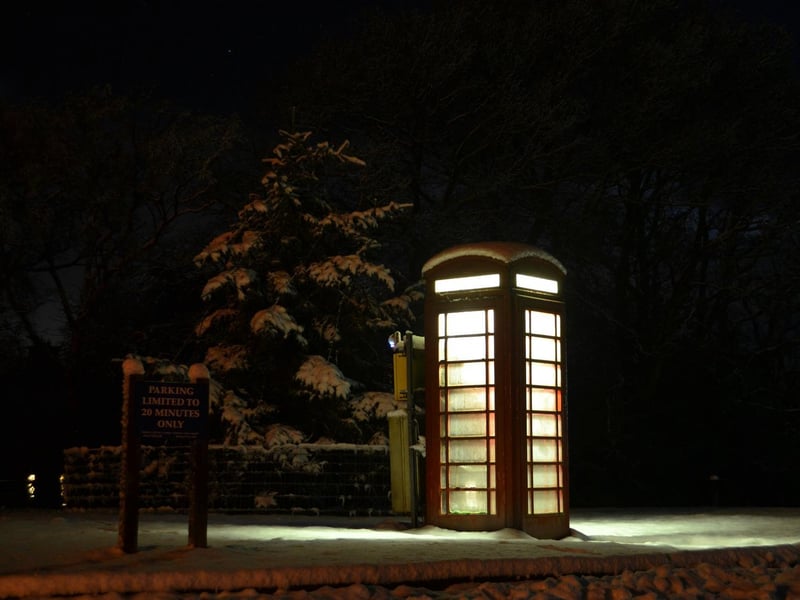 Goathland phone box and Christmas tree