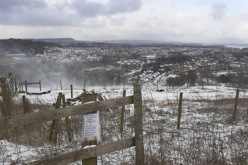 Swirling snow on Oliver's Mount