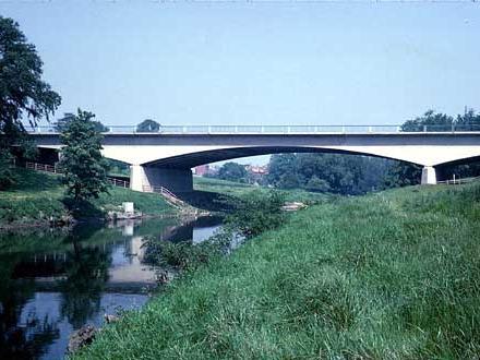 Wetherby Bypass in 1964. It was constructed between October 1957 and October 1959 aned cost more than £600,000 and included this new bridge spanning the River Wharfe.