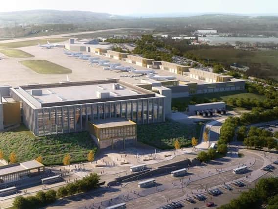 CGI images of what Leeds Bradford Airport could look like after expansion plans were approved in principle by the council.
