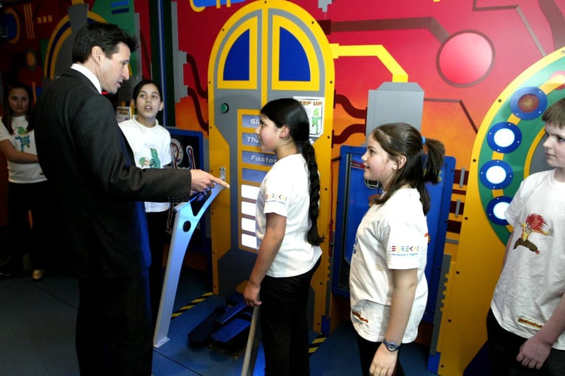 Lord Sebastian Coe talks to children at Eureka.