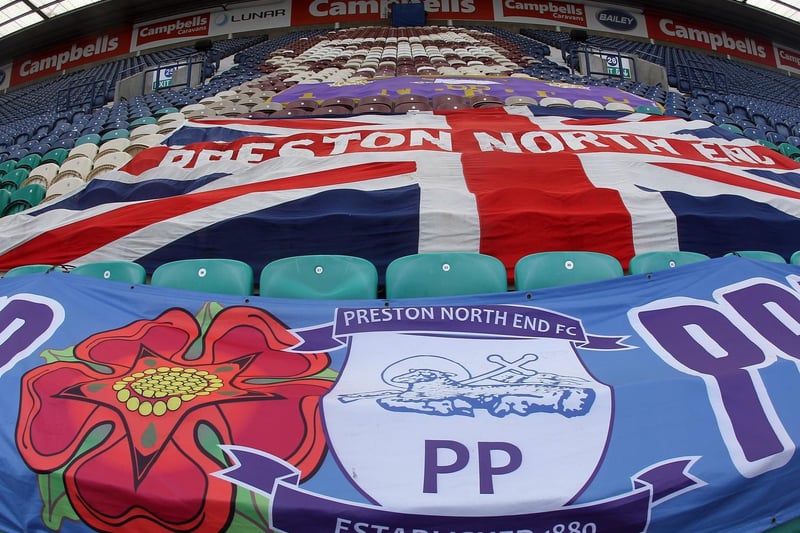 The ground might be empty but the fans' flags were on show at Deepdale