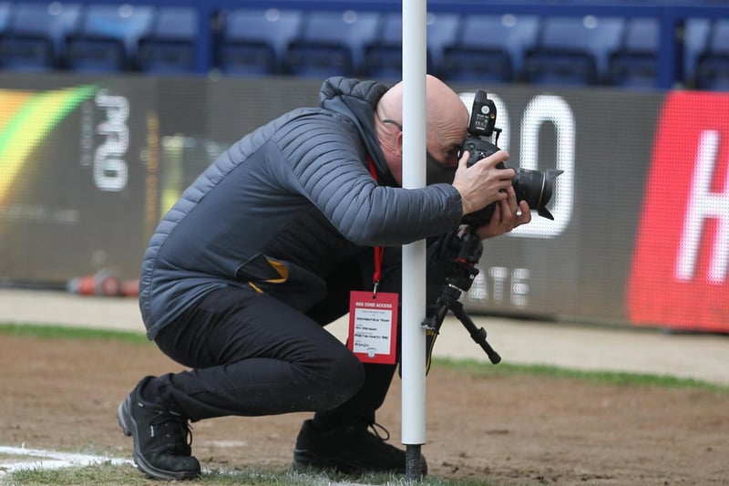 PNE official photographer Ian Robinson snaps away