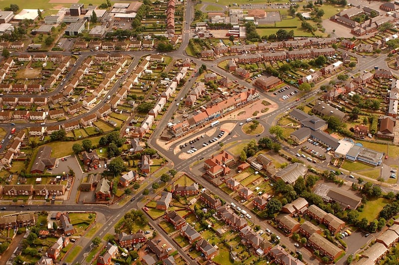 Can you spot any familiar streets in this aerial shot of Airedale?
