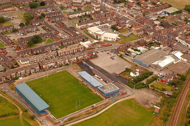 Featherstone Rovers' Millennium Stadium takes centre stage in this aerial shot of Featherstone, taken in 2005.