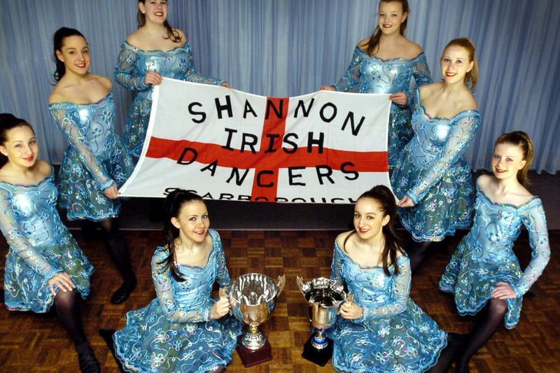 The Shannon Irish Dancers with their trophies. Front (from left): Sophie Flynn, Hannah Whelan, Emily Adams and Anna Megson-Reid.Back (from left): Laura Adams, Amy Trotter, Jodie Willett and Zoe Marsh. Missing from pic Hannah Flynn.