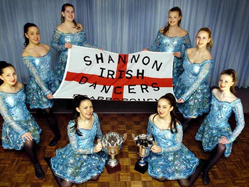 The Shannon Irish Dancers with their trophies. Front (from left): Sophie Flynn, Hannah Whelan, Emily Adams and Anna Megson-Reid.Back (from left): Laura Adams, Amy Trotter, Jodie Willett and Zoe Marsh. Missing from pic Hannah Flynn.