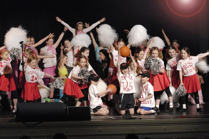 Youngsters perform their version of High School Musical 2 after rehearsing at the Spa musical theatre workshop.