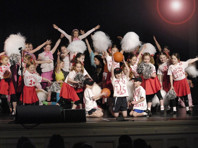 Youngsters perform their version of High School Musical 2 after rehearsing at the Spa musical theatre workshop.