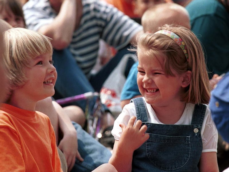 These youngsters were all smiles after enjoying a Punch and Judy show at Morley Carnival in June 1999.