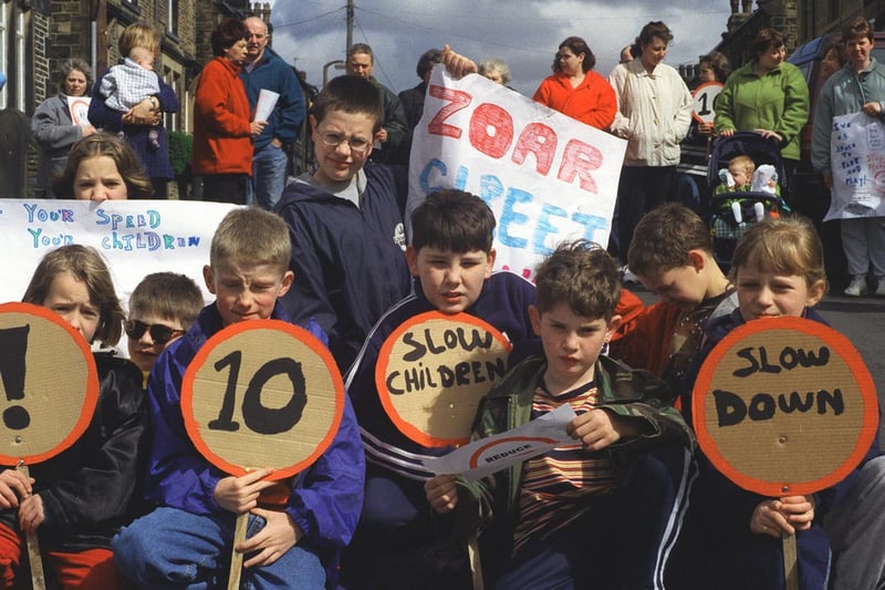 April 1999 and residents on Zoar Street blocked the road in a protest over fast cars using the street as a rat run.