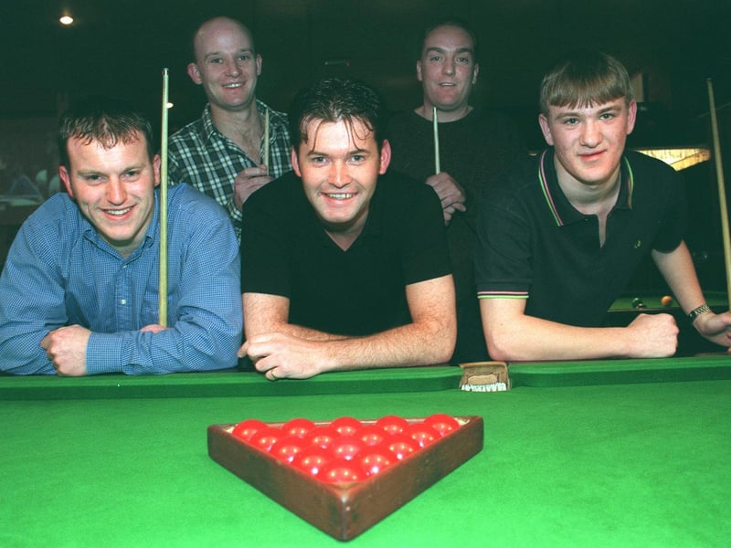 Morley Snooker Centre A team in February 1999. Pictured, left to right, Richard Walsh. David Boyes, Andy Kitching, Martyn Boyes and Carl Marsden.