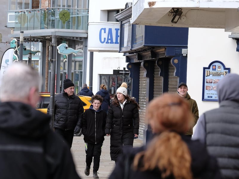 Wrapped up warm on the sea front