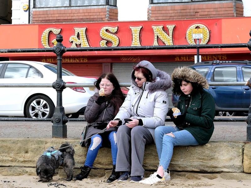 Braving the cold for a seaside ice cream