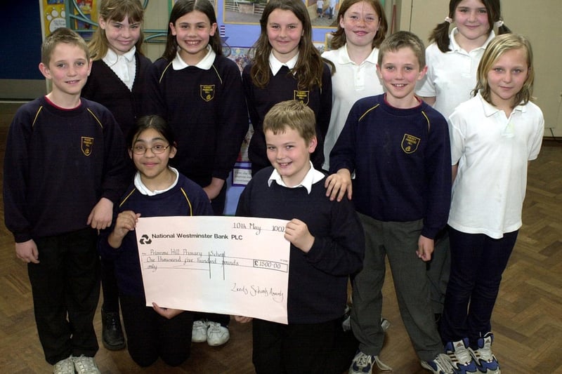 May 2002 and pupils from Primrose Hill Primary were given a Leeds Schools Award to improve the school's playground and wildlife area.