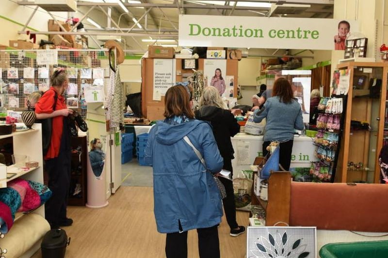 Shoppers queued to drop off unwanted items at the centre