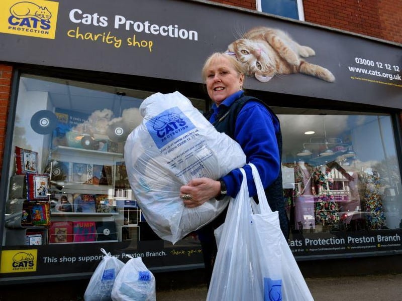 Lesley Fishleigh at the Cats Protection Charity Shop in Penwortham says they accepted 200 bags of donations in one day