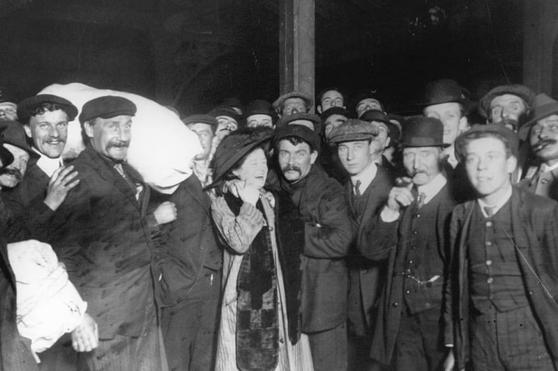 Survivors of the Titanic are greeted by their relatives in Southampton.

The Titanic still sits on the sea bed, 3,780 metres below the surface.