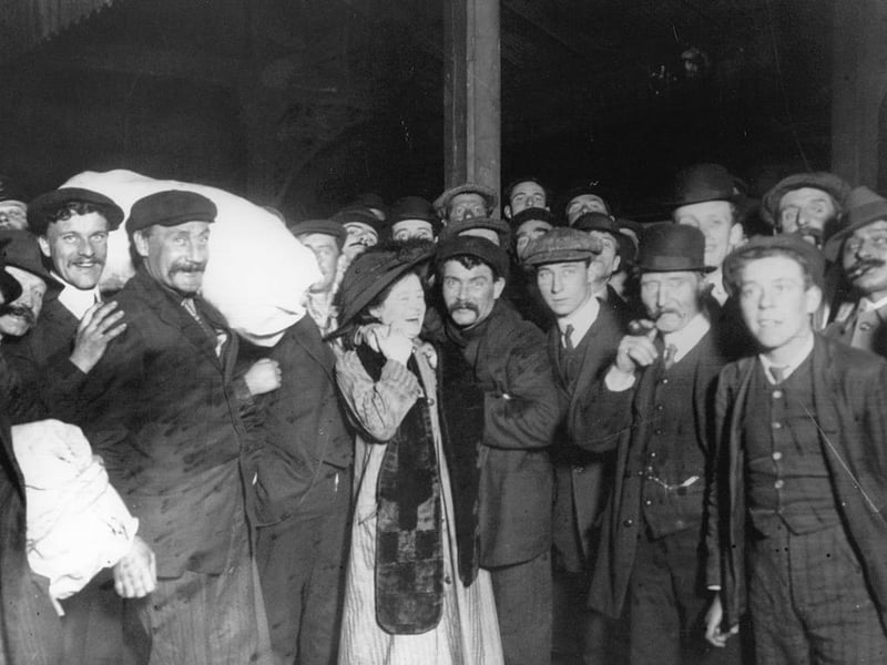 Survivors of the Titanic are greeted by their relatives in Southampton.
The Titanic still sits on the sea bed, 3,780 metres below the surface.