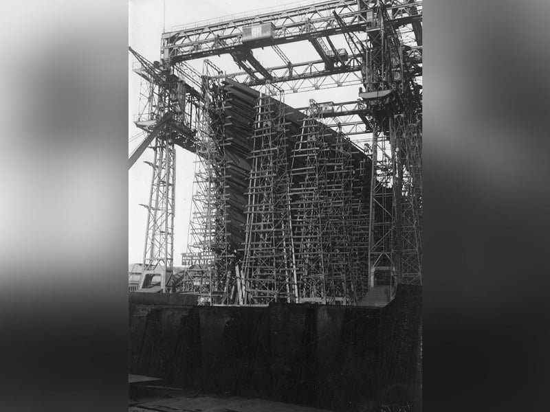The construction of the Titanic in Belfast.
It took the Titanic just 160 minutes to sink.