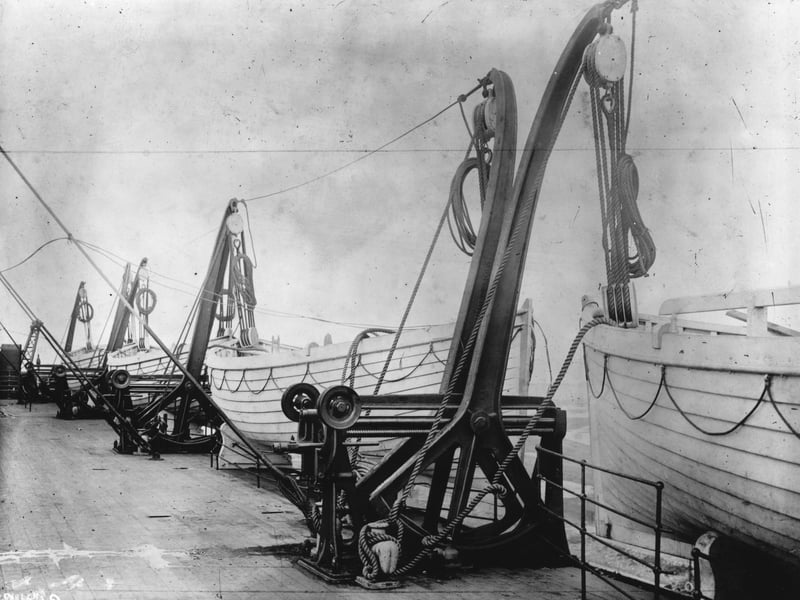 Lifeboats on the Titanic.
Of 885 crew, only 23 were women.