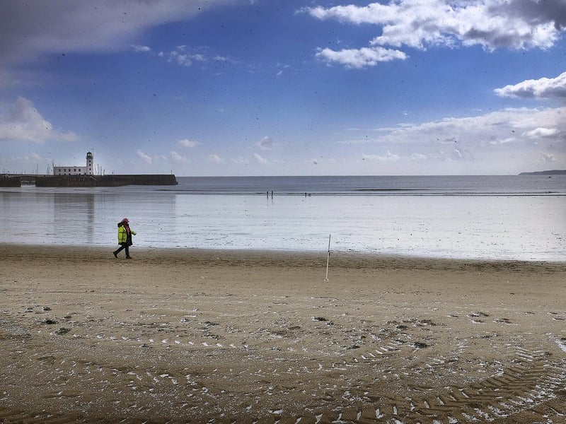 A wintry Scarborough seafront...
