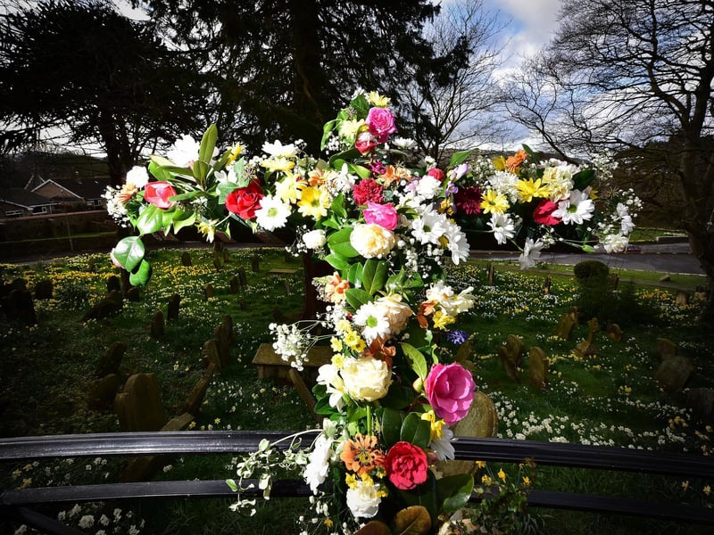 St Laurence's church the special floral cross displayed at Easter time.